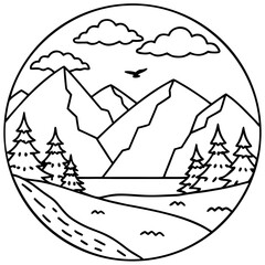 Fototapeta premium view mount three and bird in the sky