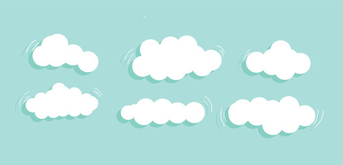 set of clouds icons simple pattern  cartoon design.eps
