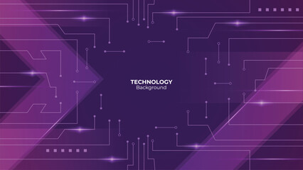 Purple Futuristic abstract technology background arrow with lines and glow effect
