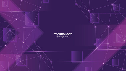 Purple Futuristic abstract technology background arrow with lines and glow effect