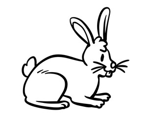 Rabbit Side View Silhouette Vector