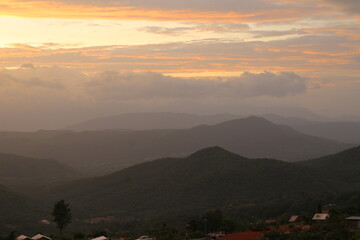 view of the mountains and sky is beautiful.