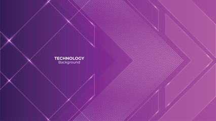Purple Futuristic abstract technology background arrow with lines and glow effect
