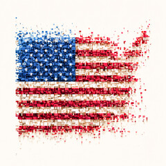 American flag with grunge effect