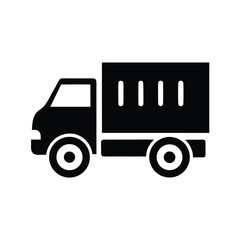 Minimalist delivery truck with enclosed cargo space and sleek line art is ready for service