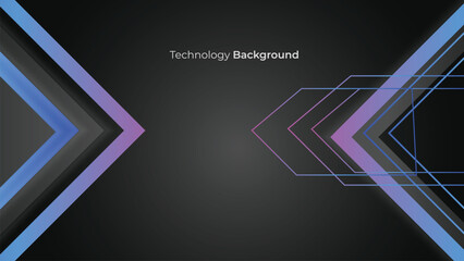 Futuristic abstract technology background arrow with lines and glow effect