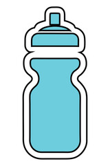 Bright Blue Sports Water Bottle with White Outline for Hydration and Refreshment During Athletic Activities and Exercise Routines
