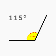 115 degree angle icon in mathematics
