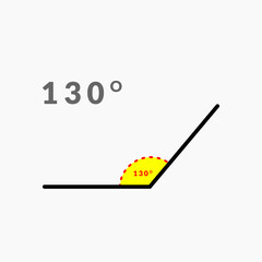130 degree angle icon in mathematics