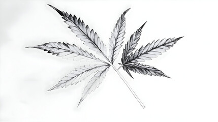 Two cannabis leaves drawing