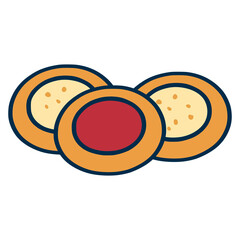 Koláče Czech pastry flat color vector illustration template design