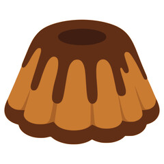 Bábovka Czech Bundt Cake flat color vector illustration template design