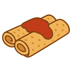 Palačinky Czech Crepes flat color vector illustration template design