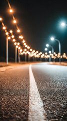 background with glowing street lights blurred against dark environment forming dreamy contrast