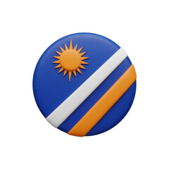 Marshall Islands Flag Emblem In a Circular Shape On a Transparent Background