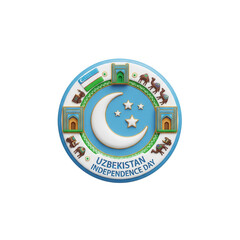 uzbekistan Independence Day Emblem On A Transparent Background With National Symbolism