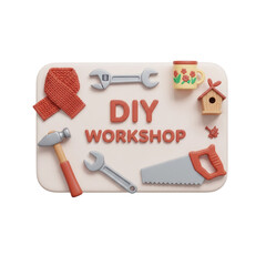 Conceptual Diy Workshop Top View Flat Lay With Crafting Tools Accessories Design