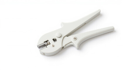 Obraz premium White hole puncher tool on a neutral background 