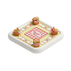 Picnic Day Board Game Featuring Baskets Of Food On A transparent Background.
