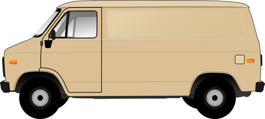 vector beige van isolated png on white background