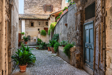 Scenic sight in the beautiful town of Anagni, province of Frosinone, Lazio, central Italy.