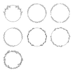 Set of Circle Outline Wreath Frame