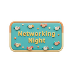 Networking Night Illustration Depicting Handshake Icons On A Transparent Background