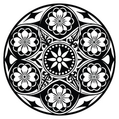 Floral Mandala Vector Art with Symmetrical Design