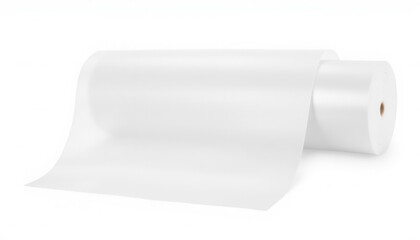 White roll of paper unrolling on a plain background  