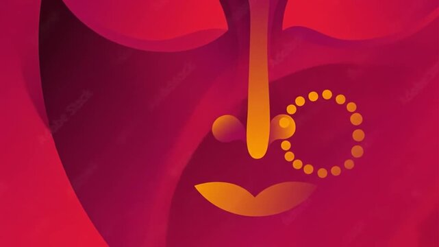 Happy Durga Puja Festival Celebration Greeting Background Template Design with Creative Goddess Durga Face Illustration