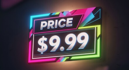 Grab attention with a vibrant neon price sign promotion for your retail business, only $9.99 today!