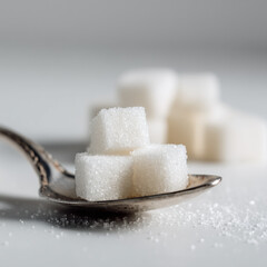 sugar cubes on a spoon