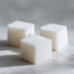sugar cubes on a white background