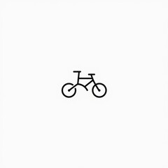Clean bicycle silhouette with circular wheels and triangular frame on white background.
