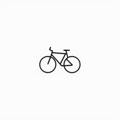 Clean bicycle silhouette with circular wheels and triangular frame on white background.
