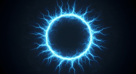 A vibrant blue energy ring on dark background. The glowing ring symbolizes power, technology, or a portal transparent background