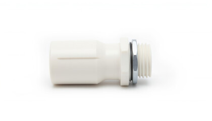 Plastic pipe fitting with metal collar for plumbing connections  