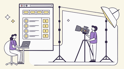 Video Production Filmmaking Studio Setup Behind the Scenes Content Creation Online Video Video Editor Film Crew Movie Making Streaming Broadcast Digital Media Media Production Video Post Production V.