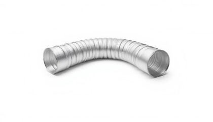 Silver metal duct with flexible bend for ventilation systems  