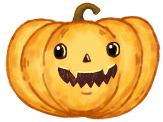 Halloween pumpkin.Hand drawn illustration isolated on white background.