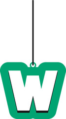 Hanging Letter Vector Element Alphabet W