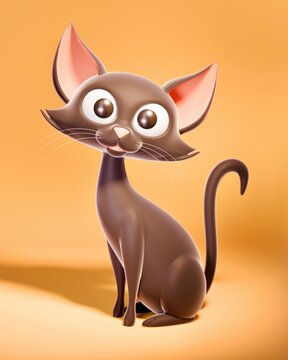 Stylized cute 3D cat character design
