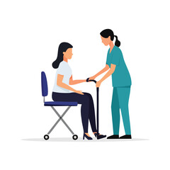Fototapeta premium Nurse assisting patient with walker