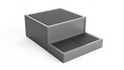 Modern gray storage step unit with two compartments  