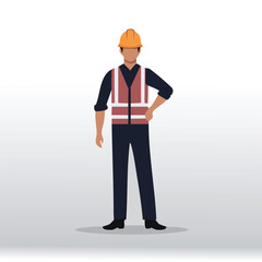 Confident Construction Worker Safety Vest