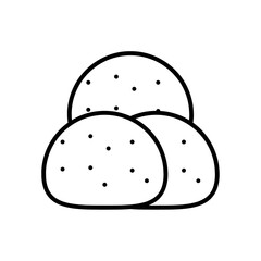 Vector Mochi Icon – Japanese Rice Cake Sweets, Traditional Asian Dessert Symbol for Bakery, Food, and Culinary Design

