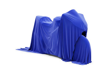 3d Rendering of Covered Motorcycle and Bicycle Shapes Isolated on White Background