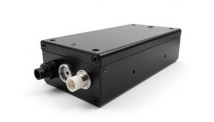 Fototapeta premium Black electronic device with ports for connectivity and control 