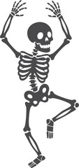 Dancing Skeleton Silhouette &ndash; Fun Halloween Vector Illustration