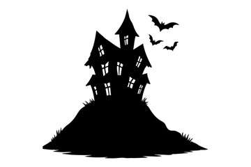 halloween castle vector illustration